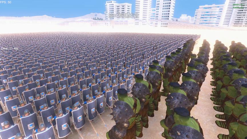 史诗战争模拟器：100个绿巨人浩克vs10000个矛士，场面壮观！