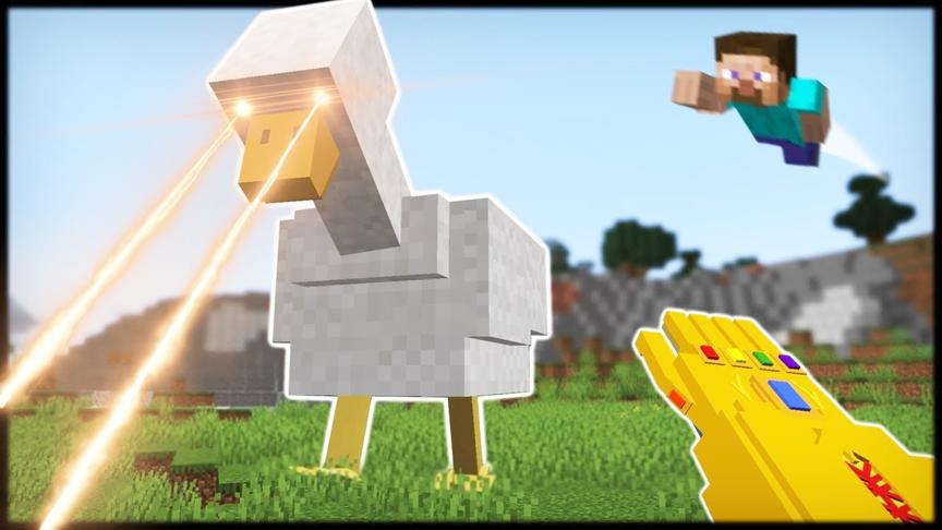 我的世界模组06：巨型鸡鸡君 我被它追的跑村庄跑