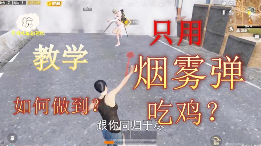和平精英：挑战只用烟雾弹吃鸡？现场教学！看完你也去试试看看！