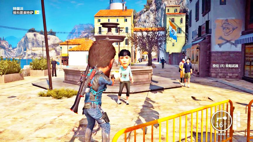 小林解说：听说捡到这把枪自己的头就能变大，别人也能变大头！