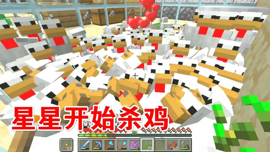 我的世界1.14生存：鸡你太多，星星开始杀鸡