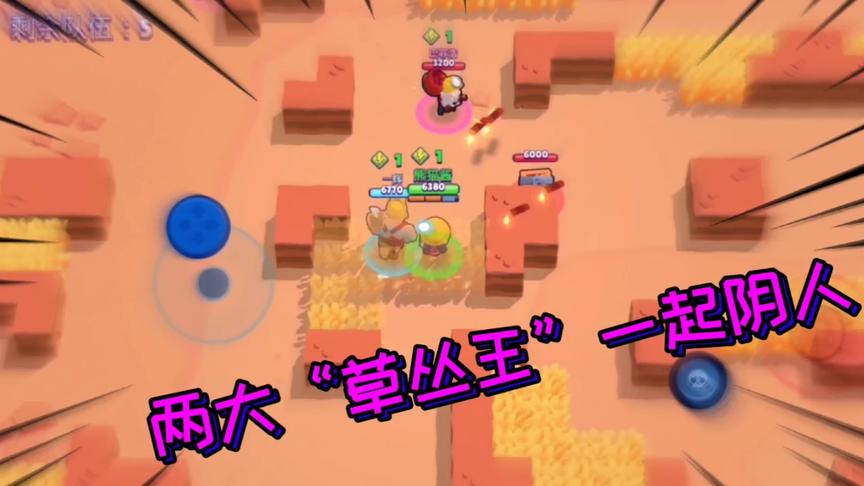 荒野乱斗：雅琪+公牛，2大草丛王玩“吃鸡”，来一个倒一个
