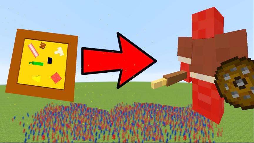 我的世界生物大乱斗16：迷你粘土人大战变异披萨怪