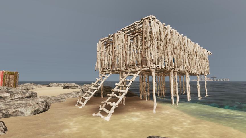 荒岛求生71：我使用我杀死的动物的骨骼搭建了一处宫殿