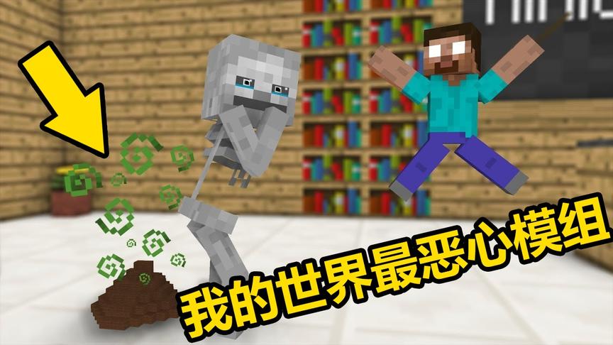 我的世界最恶心的模组：屎mod，用屎盖房造装备，玩家看见都吐了