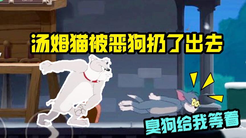 猫和老鼠手游：汤姆猫在城堡里抓老鼠，被一只恶狗扔了出去
