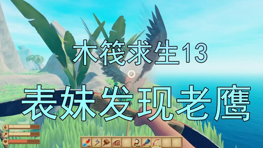 木筏求生13 吴宝宝表妹发现了一座岛 上面有老鹰有野猪还有野鸡