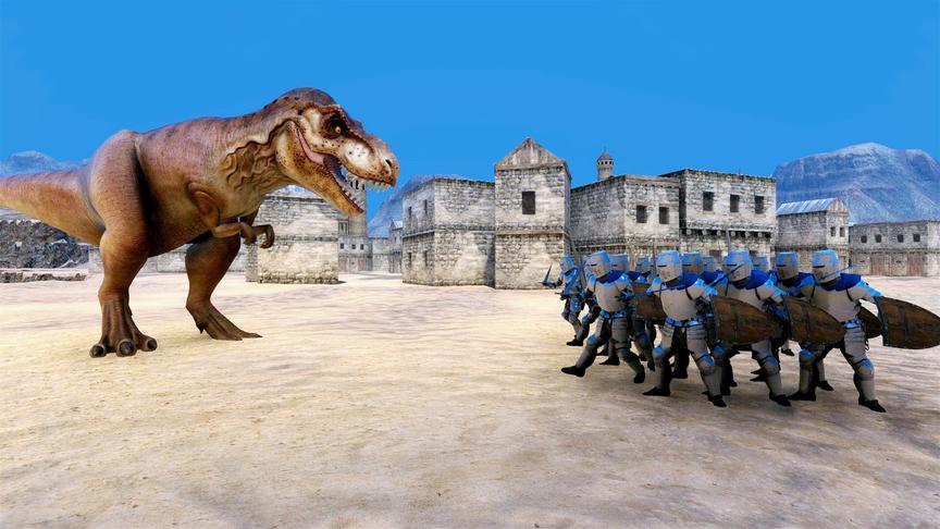 20个只有近战武器的士兵，面对一头饥饿的霸王龙，有多大胜算？