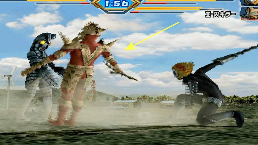 3个怪兽互相乱斗，不料人类突然出手，把一个怪兽变成“十字架”