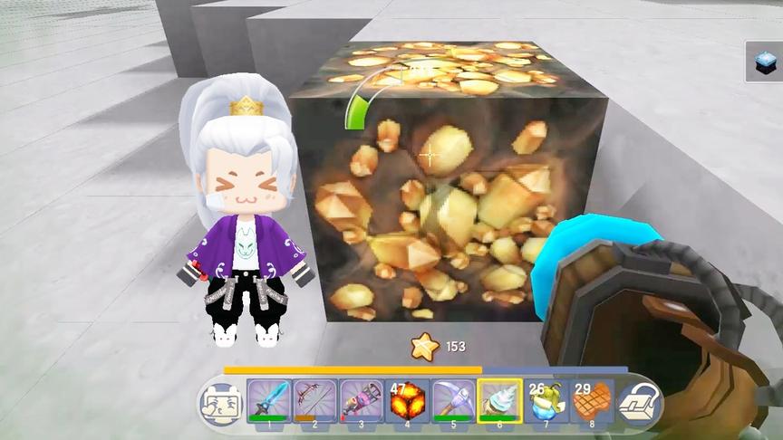 迷你世界203：我人品再次爆发，一口气挖到了8颗星铜矿石