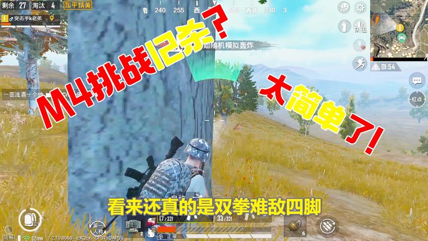 挑战M4十二杀吃鸡，太简单，不过只要是粉丝提出我都会认真对待！
