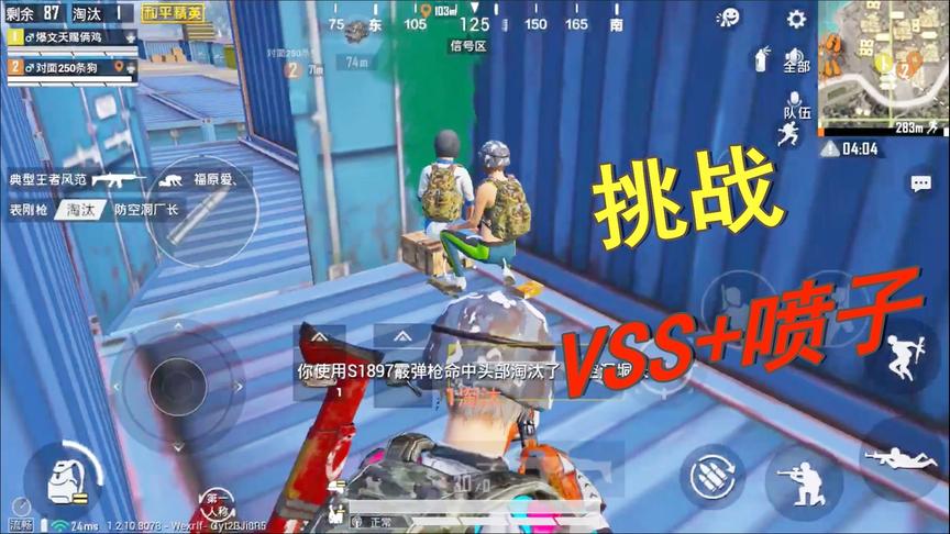 天赐俩鸡：挑战VSS+喷子组合吃鸡，用最差的武器，照样称霸全图