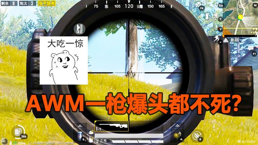 和平精英：敌人的三级头是充钱买的吧！被AWM一枪爆头都不死？