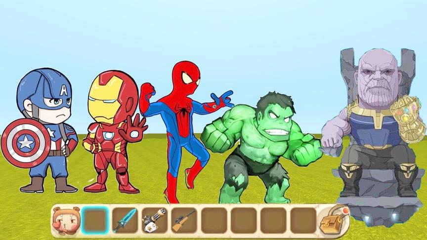 迷你世界：复仇者联盟大作战游戏模式，选择蜘蛛侠对战灭霸！