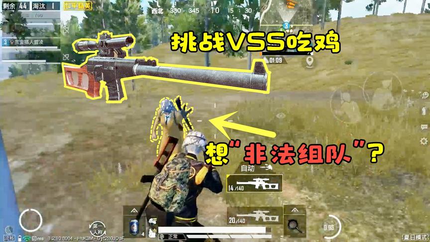 赏金猎人雪凌：挑战VSS狙击枪吃鸡，没想到被邀请“非法组队”