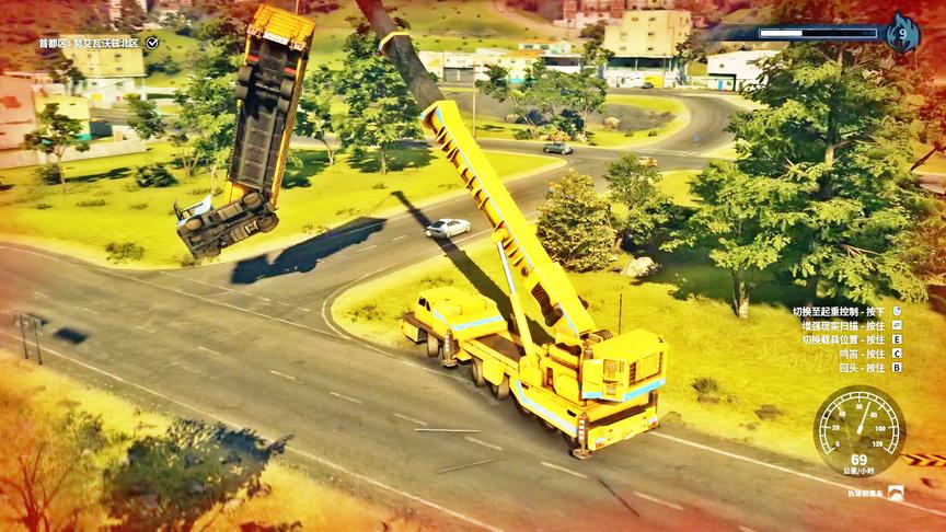 正当防卫4：路人的大货车直接被吊车举起来，动作十分搞笑！