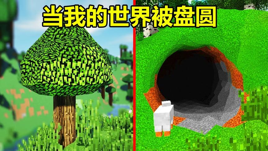 我的世界：当所有方块变成圆形，真实树叶和矿洞，你还敢玩吗？