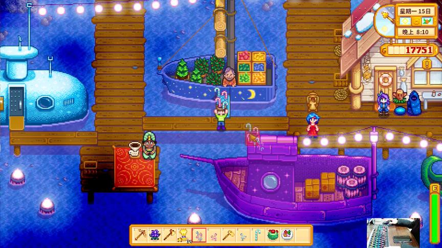 星露谷物语EP38：宁静的冬天也有热闹的夜市