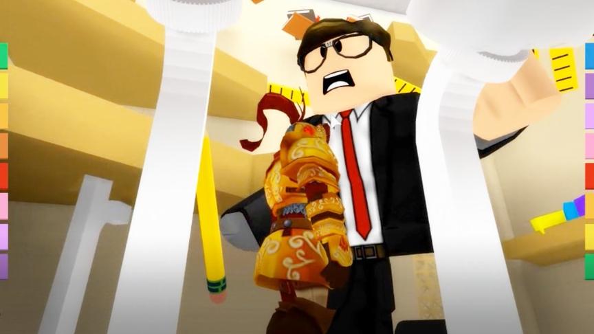 roblox 虚拟世界 “逃离奇怪学校”：可怕的班主任要用修正液抓我