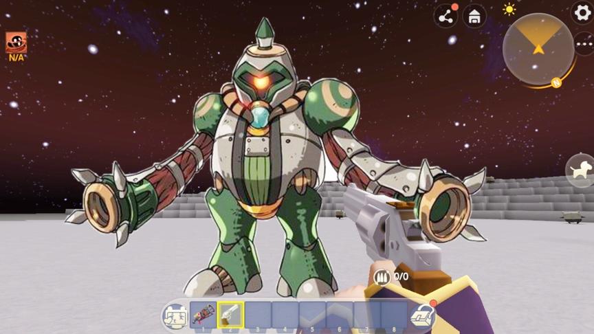 迷你世界：召唤第二个太空BOSS“太空机器人”，可以释放冲击波！