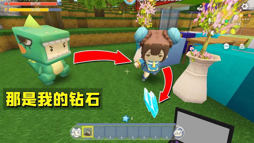 迷你世界：小表弟可恶，原来他是商店的老板，我的钻石被他赚走了