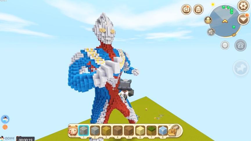 迷你世界：玩家建的高达PK迪迦奥特曼，小伙伴又开始熊图了。