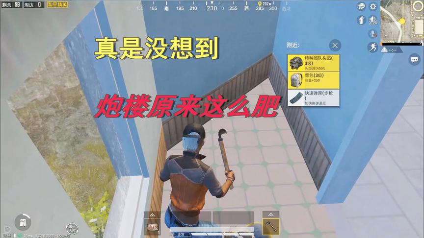 天赐俩鸡：挑战只拿炮楼的物资吃鸡，一落地三级头+三级包伺候着
