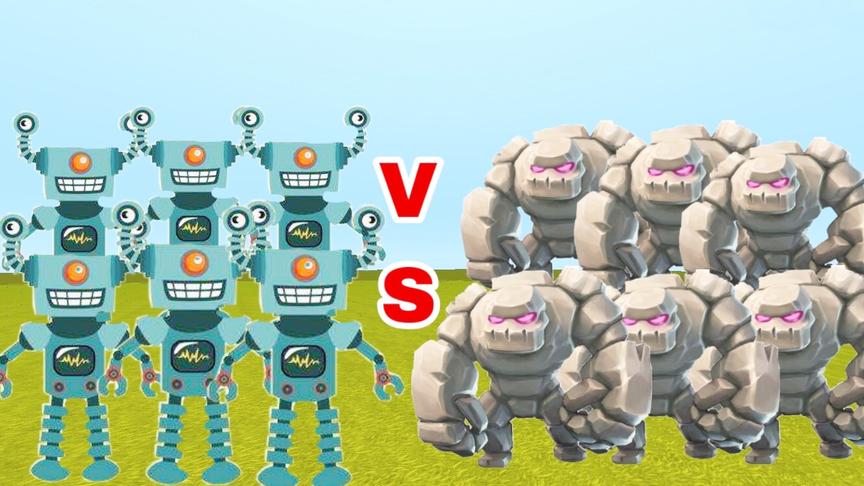 迷你世界：100个石巨人对战100个高达机器人，谁才是新版最强生物