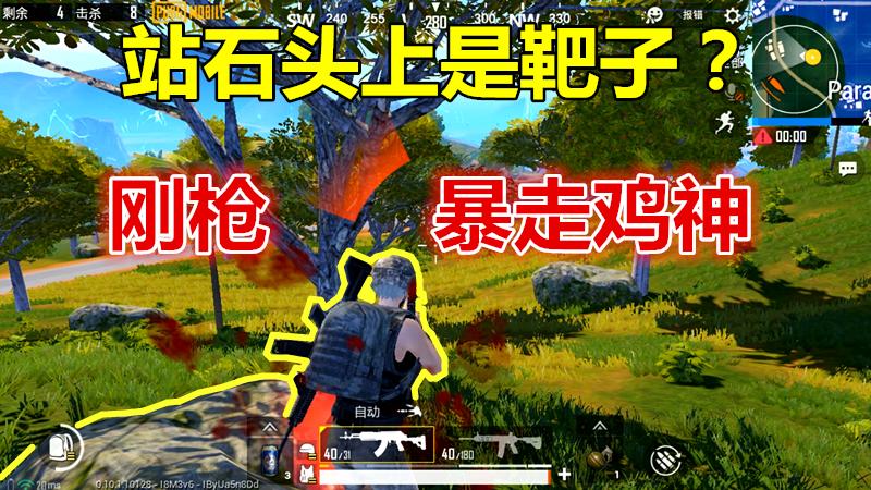 刺激战场：站在石头上的不一定是靶子，也有可能是刚枪暴走鸡神