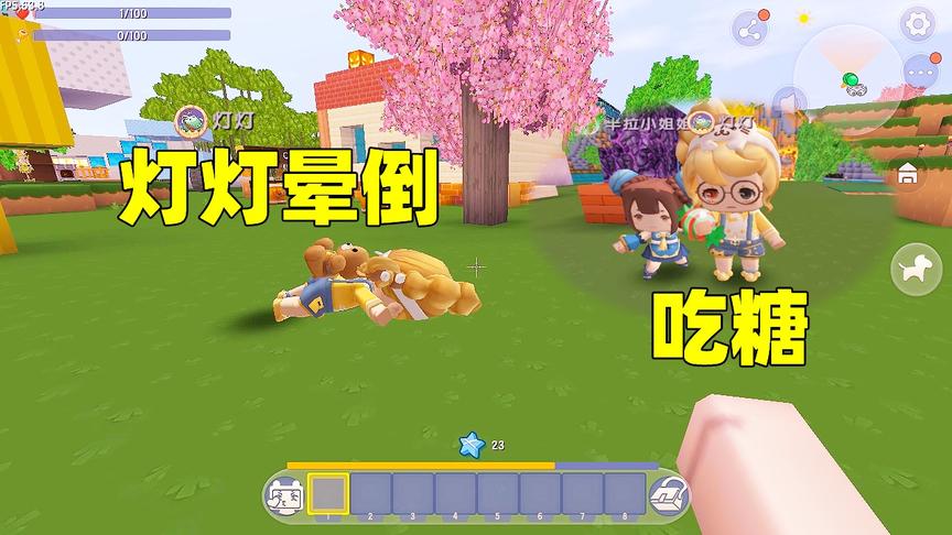 迷你世界：灯灯首次参观我的地图，土豆请她吃糖，半拉却说我调皮