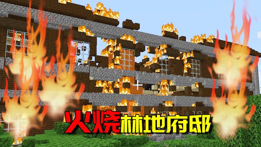 我的世界生存日记49：烧光林地府邸是怎样的景象？唤魔者气的咬牙