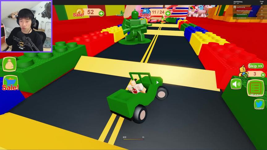 Roblox玩具岛逃生2：极速逃生，开车逃离绿色士兵但却翻车了！