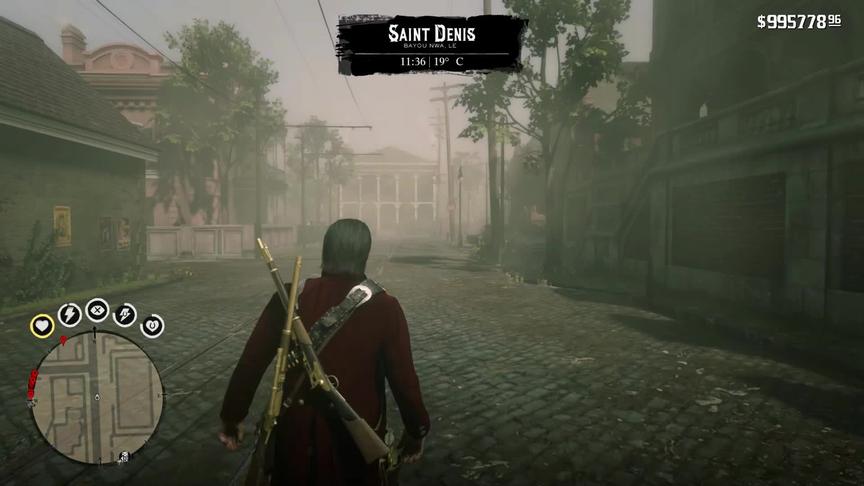 荒野大镖客2 驾驶马车在小镇横冲直撞下，还挺快的！