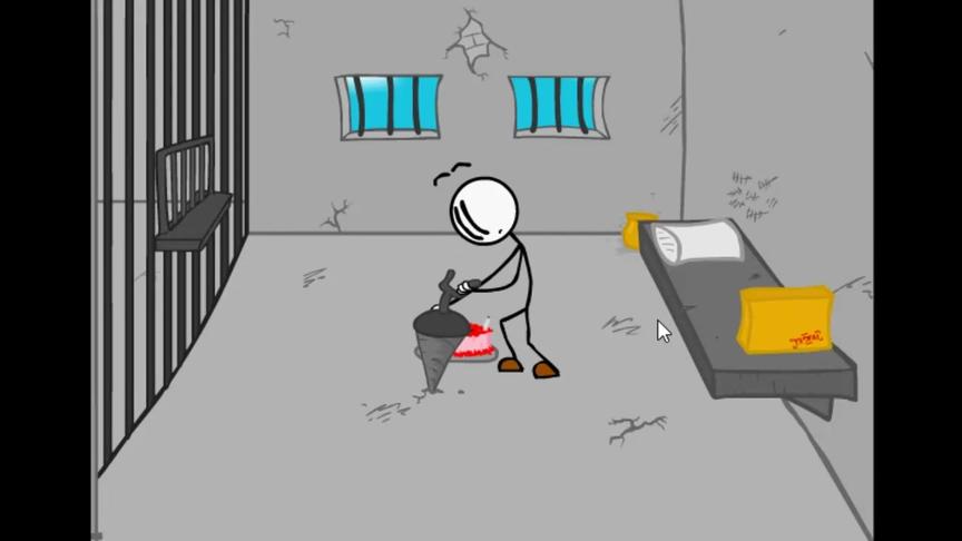 火柴人大逃亡:看我会穿墙术#火柴人大逃亡