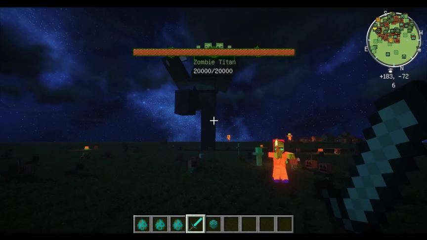 这个僵尸泰坦这么打不死？结果韵哥被群殴了！#我的世界