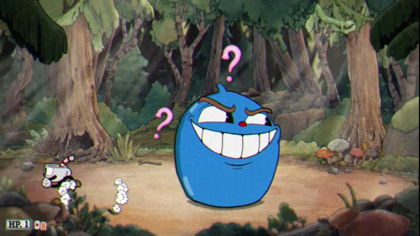 茶杯头：这个蓝色的跳跳珠，太厉害了，打半天也打不死啊！