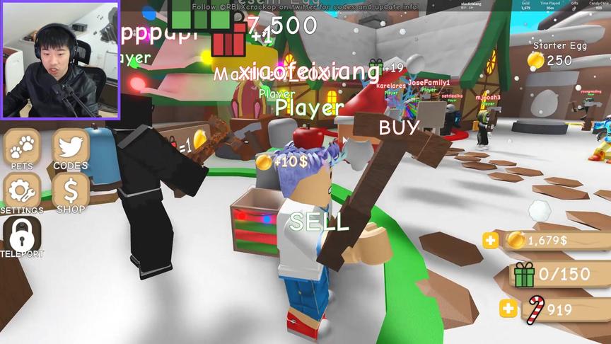 Roblox礼物模拟器：地上全是金币！收集圣诞节礼物！