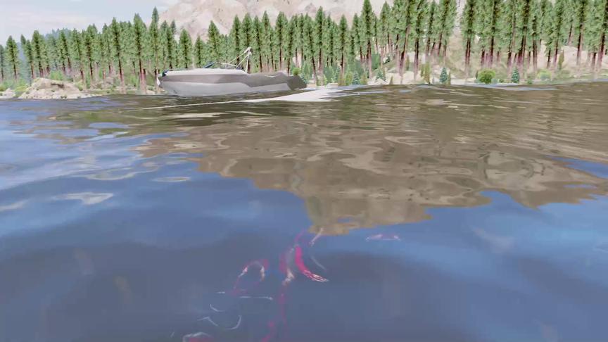 小飞人模拟器：游戏中的大森林 有湖泊 有山风 景色宜人 特别漂亮