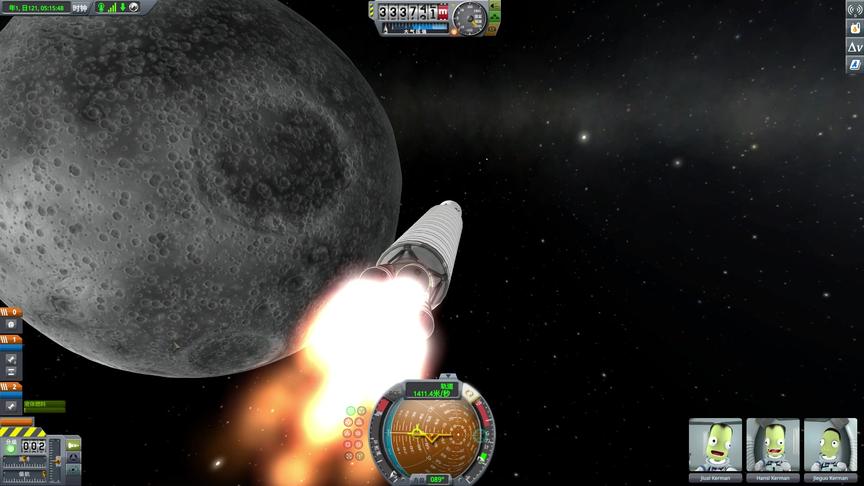 坎巴拉太空计划：重型火箭 登录月球 没想到居然进入了 月球轨道
