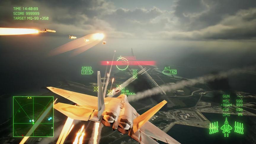 皇牌空战7 F22挂载超视距空空导弹 空战多锁定目标 快速打击