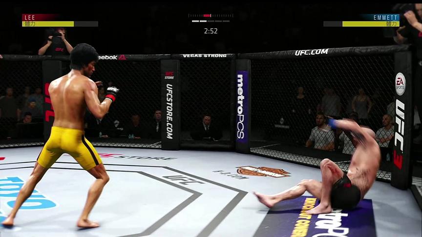 李小龙 自由散打 UFC  拳脚速度极快 吧对手的腿踢折了 搏击游戏